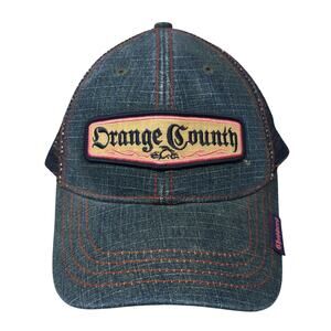 Orange County Snapbacjk Trucker Hat Blue One Size Adjustable Mesh Back Bio-Domes
